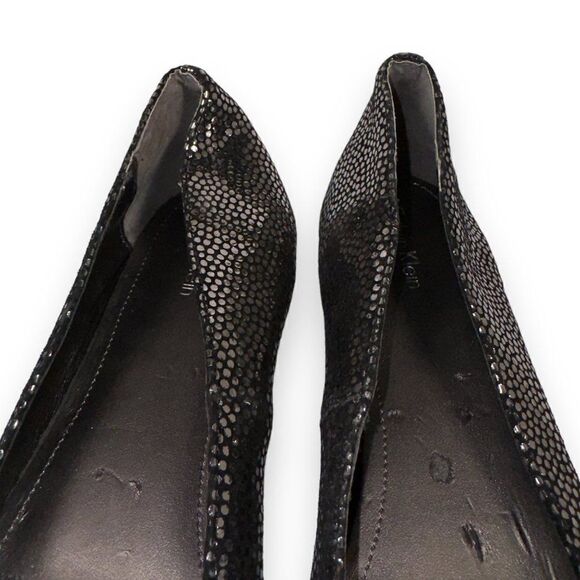 Calvin Klein Lilian Pebbled Black Metallic Flats Women's 8.5W - Picture 11 of 12